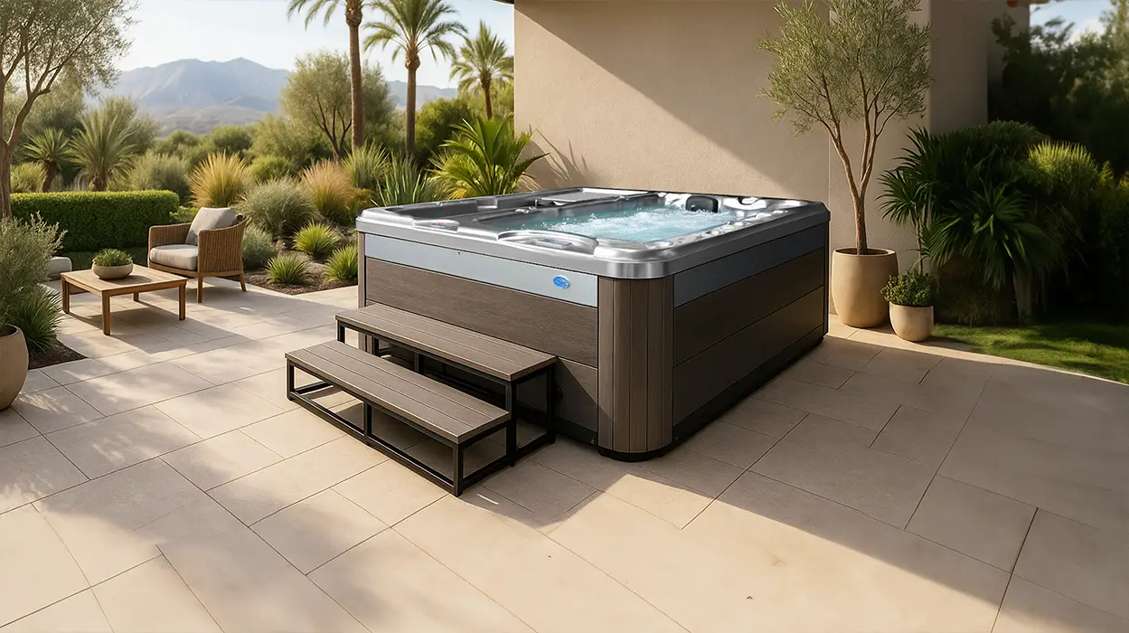 Cal Spas hot tub being used in a family setting