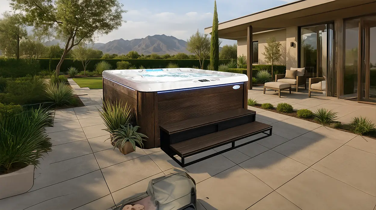 Cal Spas hot tub being used in a family setting