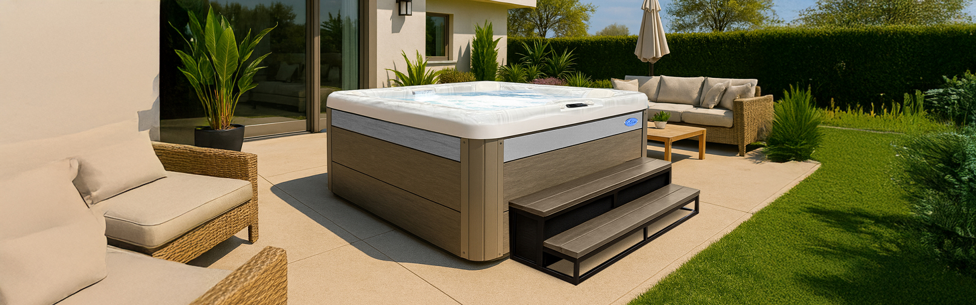 Cal Spas hot tub being used in a family setting